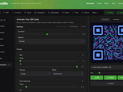 Animate your QR design and download it as Video or animated Gif