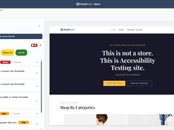 A live accessibility scan running on a website, showing real-time issue detection in the Agora panel.