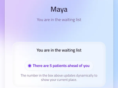 Patients check in by QR code and follow their place in line on their phone, no app