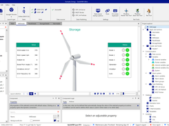 Wind turbine detail page with live values and status LEDs