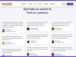 QuitURL is trusted by marketers, influencers, agencies, and businesses worldwide as the #1 Bitly alternative, delivering fast, reliable, and feature-rich link management. From branded short links and bio pages to advanced analytics, geo-targeting, and QR codes, QuitURL empowers users to boost ROI, streamline campaigns, and maintain a professional online presence—all at a fraction of the cost of traditional tools.