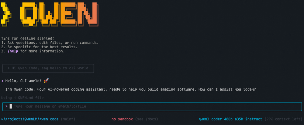 Qwen Code Screenshot 1