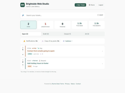 Client portal: each client sees only their own tickets and hours. Magic-link   sign-in, no account setup.