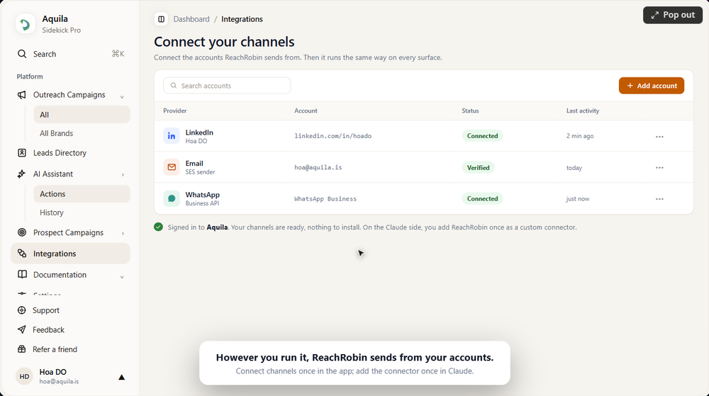 Connect with leads on multichannel