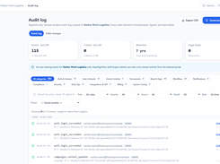 Append-only audit log with one-click audit pack export