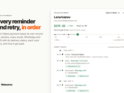 Payment timeline with every reminder and retry