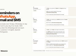 WhatsApp, email and SMS reminders