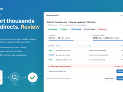 Bulk CSV import: add thousands of redirects at once