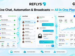 Reflys live chat, automation and broadcasts view