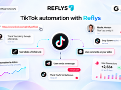 Reflys TikTok automation workflow with official API badge