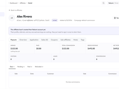 View activity for an affiliate
