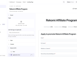 Affiliate campaign landing page builder