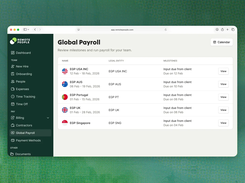 RemotePeople global payroll: review payroll periods and milestones across countries and legal entities, see client-input deadlines and access each payroll cycle from one workspace.