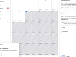 Vrbo calendar settings page with a RentalCal panel prompting the user to paste a Vrbo calendar link.