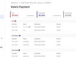 Never miss a rent payment with automated rent collection, scheduled payments, late fees, and automatic reporting to credit bureaus.