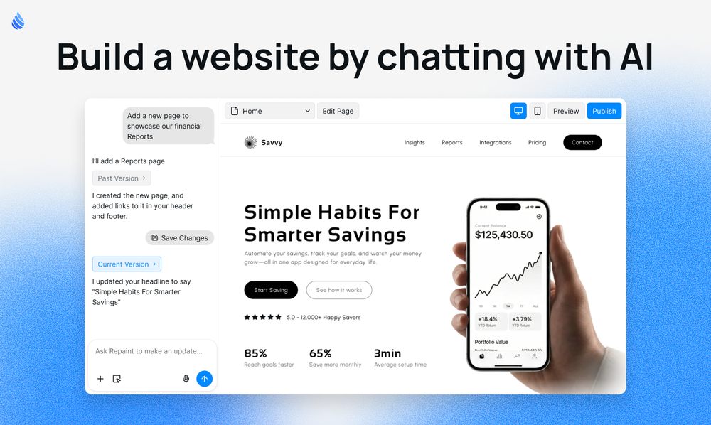 Build a website by chatting with AI