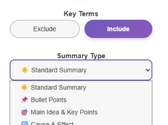 Customizable Summary Options — Choose tone, length, focus, and summary style to fit your exact needs.