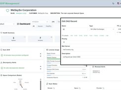 dashboard with record edit