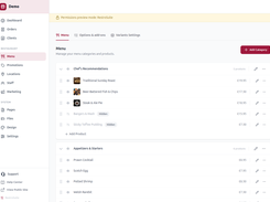 Menu management