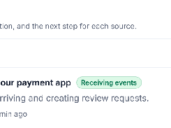 ReviewNudger connection-health panel showing Google Business Profile syncing and payment-app events creating review requests.