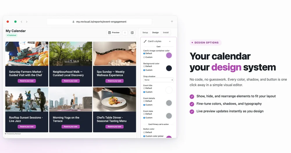 Customise the UI of your calendar with 200+ design options
