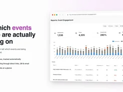 Event Engagement Reports — track impressions, views, and engagement ratio across every event in real time, from a single dashboard.
