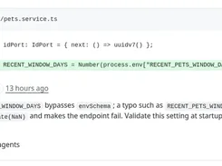 Code-review comment from cubic-dev-ai identifying direct environment-variable parsing in a highlighted TypeScript line.