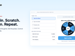 Revup Instant Win: create spin-to-win and scratch-card promotions with configurable prizes and odds.