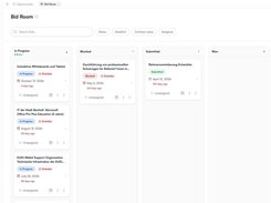 Bid Room: coordinate bids, responsibilities, deadlines and submission status in a shared workspace.