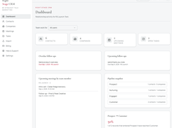 Get a clear view of contacts, companies, upcoming meetings, open tasks, follow-ups, and sales pipeline activity in one place.