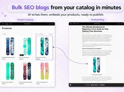Riten AI turns a store's product catalog into finished blog posts, with the store's own products placed in the article.