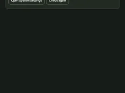 ROYVIRA audio setup screen instructing the user to allow microphone access in macOS System Settings.