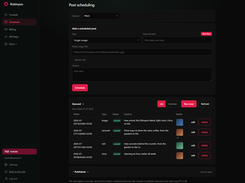 Scheduler: best-time badge, publishing queue and token counter