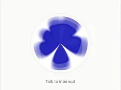 Connected voice-agent call widget with message input, microphone, send, and end-call controls.
