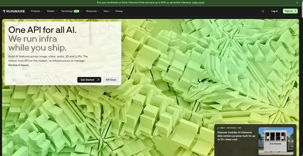 Runware.ai Homepage