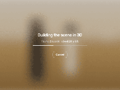 Scene-building progress screen showing detected people and remaining time.