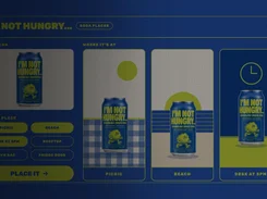 Creative placement interface for a sparkling soda can with selectable locations.