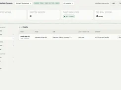 SafeGrd Console light-theme Hosts page showing host prod-app-01, the protected surfaces it runs, daemon check frequency, last check-in, and software version.