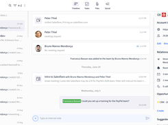 Account timeline with automatic data capture
