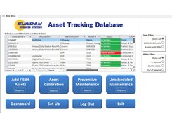 SBS Asset Tracking Database Main Menu