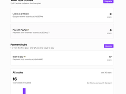 Scanlo - free and trackable QR codes for business - dashboard