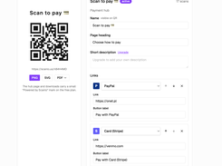 Scanlo - free and trackable QR codes for business - payment hub