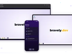 Scry remote desktop interface shown across desktop, tablet, and phone devices.