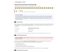 Training generator: every chemical added to inventory gets an OSHA HazCom training guide built from its SDS, ready to assign and sign