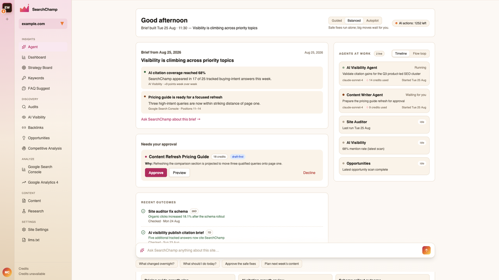 SearchChamp product interface
