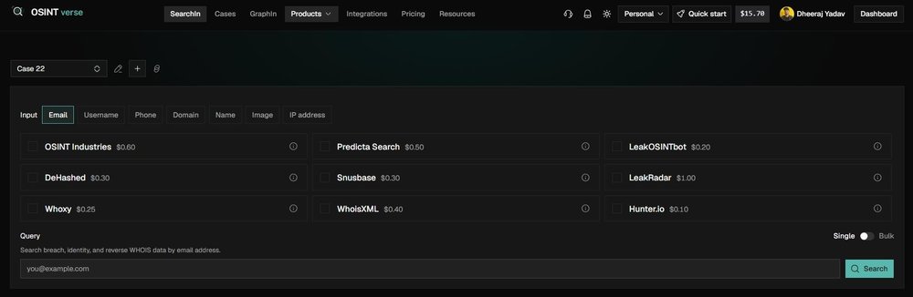 SearchIn Search Page