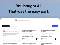 Section Coach use-case dashboard with AI task cards and a Create button.