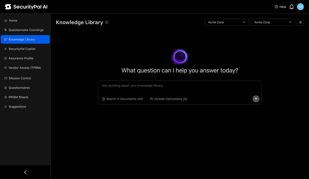 SecurityPal's Knowledge Library is a continuously updated repository for your security and GRC information. Say goodbye to disjointed communication and hello to streamlined, unified security management.