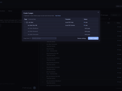 Create pages: SCM picks the template for each page and links it to the pages around it.