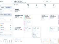 Worksite-based employee schedule with open-shift coverage